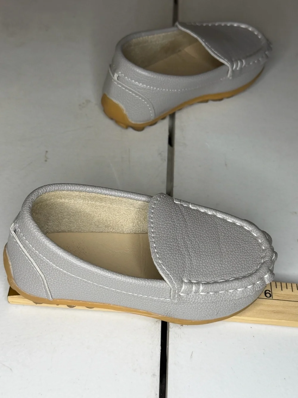 Metallic Silver Slip-On Moccasin Flats